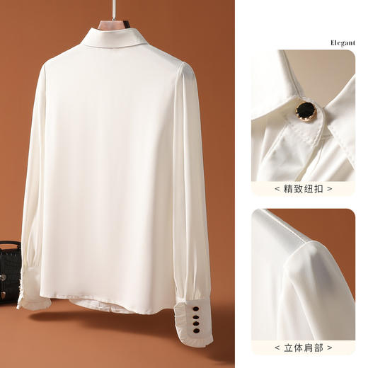 【亲肤透气】罗蒙新款女士衬衫时尚设计感简约大方商务通勤衬衣上衣女 商品图3