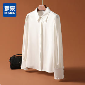 【亲肤透气】罗蒙新款女士衬衫时尚设计感简约大方商务通勤衬衣上衣女