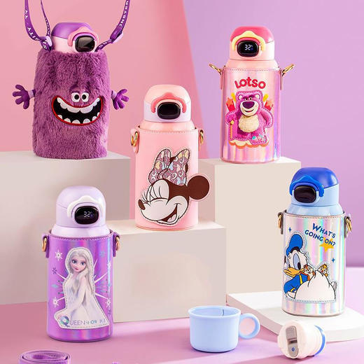 迪士尼温度显示双盖保温杯水壶  620ML  SY 商品图0