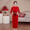 【红影】高档复合蕾丝面料修身旗袍CJS70102 商品缩略图2