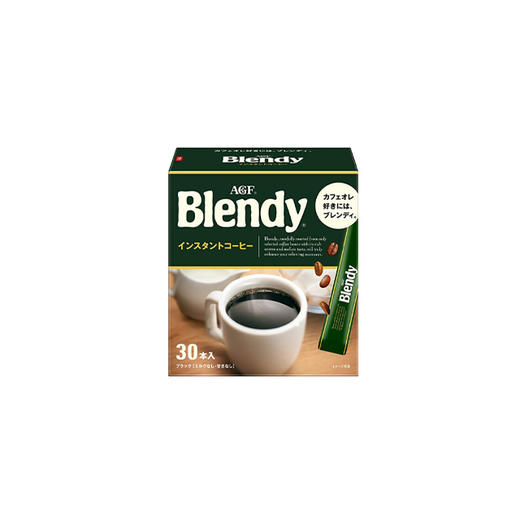 AGF黑咖啡blendy美式无蔗糖咖啡粉30条绿盒装90g/盒 商品图0