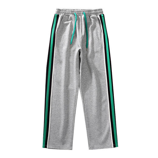 纯棉【新款DSK】大依优型大码男装侧缝织带阔腿裤直筒长裤宽松休闲裤加肥加大裤子运动大号纯棉 商品图4