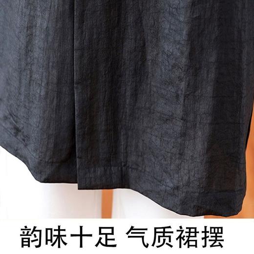 C08322 今年流行风衣外套女秋款外穿改良旗袍妈妈秋装开衫黑色裙子 商品图9