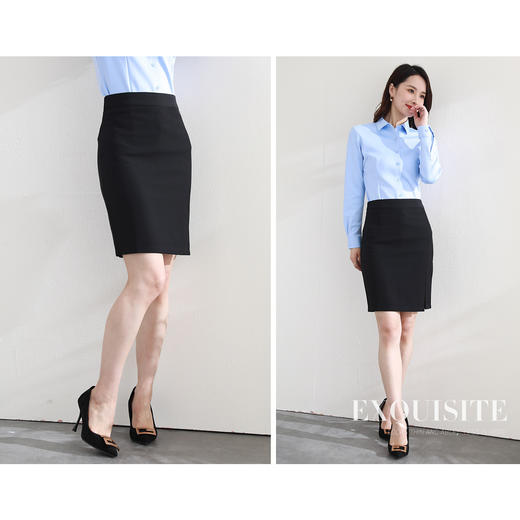 罗蒙半身裙女士职业开叉半截裙商务通勤OL日常上班西装半身短裙女 商品图2