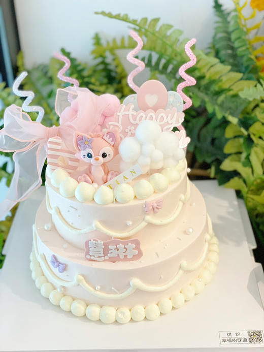 恬小姐9岁同款高层蛋糕，林娜贝尔留住美好时光，川沙妲己粉色小狐狸主题蛋糕，12厘米超高。 商品图2