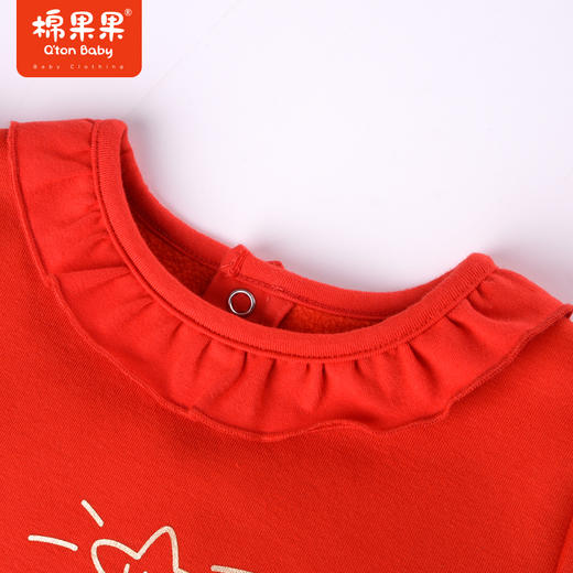 商场同款棉果果冬季女童花边蕾丝刺绣加绒针织网纱连衣裙上身效果好！M422700422643 商品图1