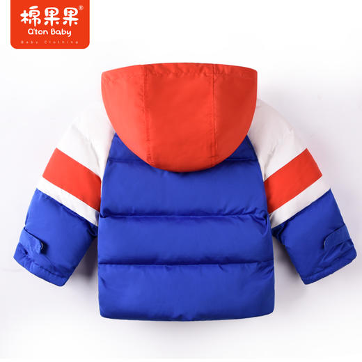 商场同款棉果果冬季男童连帽经配色时尚潮流撞色拼色中长款羽绒服M412102922707 商品图5