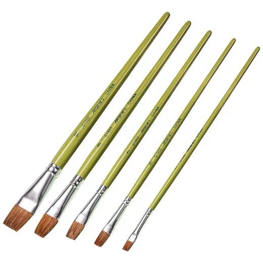 马利G1865平头马毛水粉笔油画丙烯画笔排笔刷绘美术画笔套装 商品图1