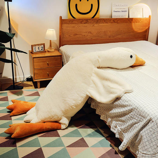 【爆款】优赫 可爱大白鹅玩偶毛绒玩具抱枕夹腿睡枕 商品图3