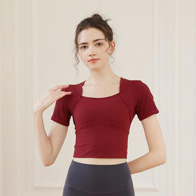 【拼团福利】F202081（双磨面料）梵蒂欧新款瑜伽短袖（含胸垫）3日内发货