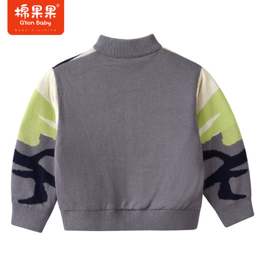 商场同款棉果果冬季男童拼色外套全棉柔软拉链棉线开衫M412161222716 商品图5