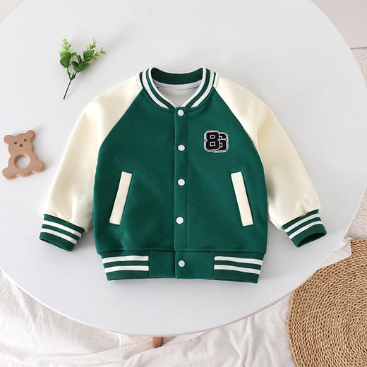【活力萌趣棒球外套】新款春秋冬季中小童外套童装男女童单排扣长袖短款棒球服运动衣服 商品图6