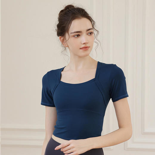 【拼团福利】F202081（双磨面料）梵蒂欧新款瑜伽短袖（含胸垫）3日内发货 商品图1