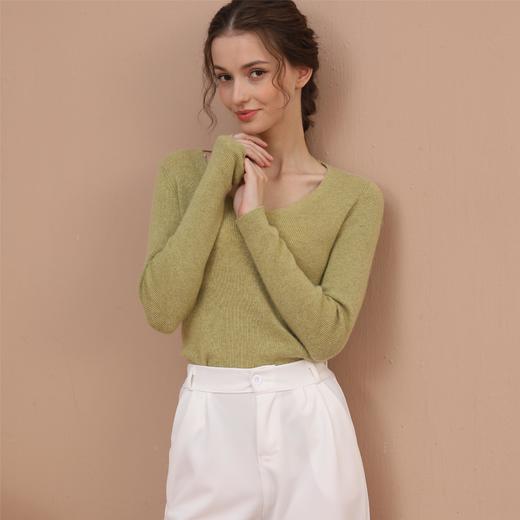 YANECINE 阿拉善纯山羊绒衫 V领显瘦百搭 商品图5