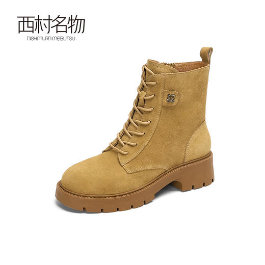 西村名物2022年冬季新款女时尚短筒休闲靴潮酷百搭马丁靴女44351 商品图1