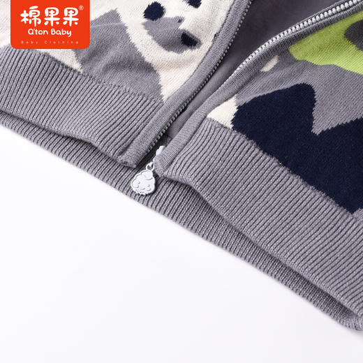 商场同款棉果果冬季男童拼色外套全棉柔软拉链棉线开衫M412161222716 商品图4