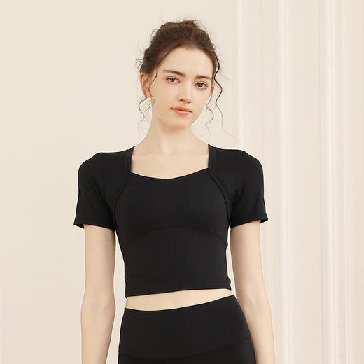 【拼团福利】F202081（云感面料）梵蒂欧新款瑜伽短袖（含胸垫）3日内发货 商品图5