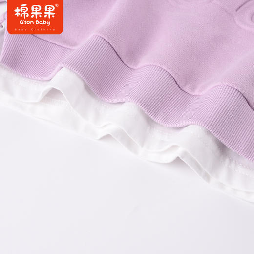 商场同款棉果果冬季浮雕小熊男女童保暖舒适加绒圆领套头卫衣M422180222610 商品图6