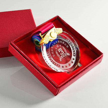 水晶奖牌定制定做儿童挂牌冠亚季篮球足球马拉松跑步比赛荣誉奖章 商品图3