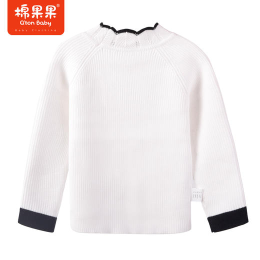 商场同款棉果果冬季女童全棉百搭舒适柔软亲肤套头打底毛衣M422160222624 商品图1