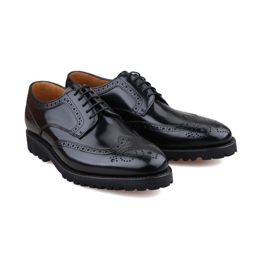 限时特价——西班牙原产男士翼型雕花布洛克德比正装鞋贝多芬 BEETHOVEN II-黑色(超轻舒适款) 商品图5