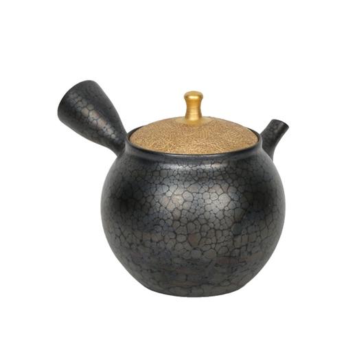 日本进口常滑烧昭龙造梅原昭二作侧把急须茶壶 金盖天目泡茶壶 商品图0
