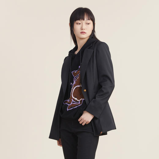 谜底西装女2022秋新款复古通勤时尚修身设计感西服长袖223MW1133 商品图1