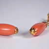 欧洲古董粉珊瑚水滴耳环 商品缩略图4