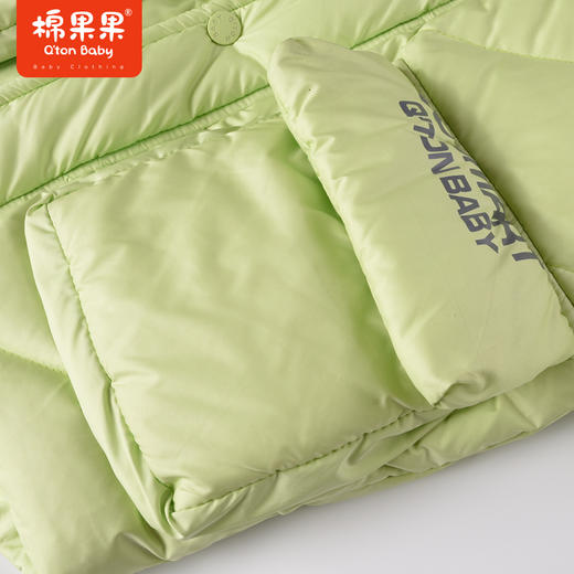 商场同款棉果果冬季男女童连帽保暖大朵绒韩版中长款羽绒服M412102922701 商品图3