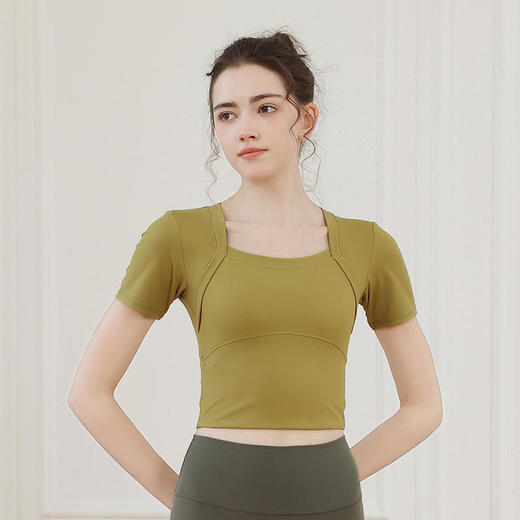 【拼团福利】F202081（双磨面料）梵蒂欧新款瑜伽短袖（含胸垫）3日内发货 商品图2