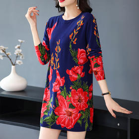 FCY SZ228针织衫印花含羊毛衫针织连衣裙