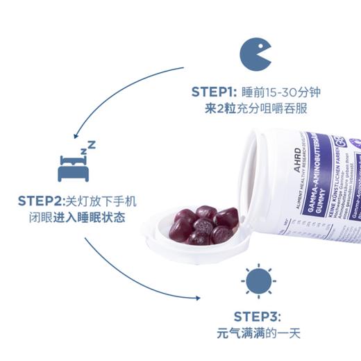 「倒头就睡」德国进口AHRD阿赫德睡眠软糖 QQ糖  90粒/瓶  帮助睡眠  新老包装随机发货 商品图2