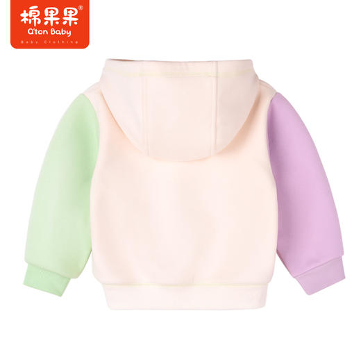 商场同款棉果果冬季女童拼色保暖加绒连帽套头卫衣M422182422615 商品图7