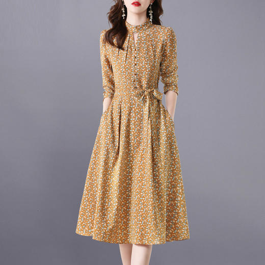 长袖连衣裙，新款气质显瘦别致碎花裙HR-BX6802 商品图0