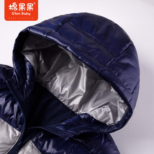 商场同款棉果果冬季保暖压风一件过冬男童拼色长款羽绒服大朵绒M412102922702 商品图3