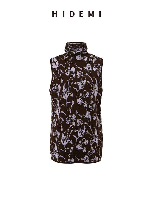 HIDEMI 美利奴羊毛主题花卉系列高领极简三件套 高领马夹/半身裙/围巾 商品图7