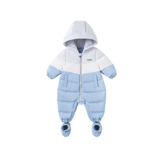 英氏婴儿衣服宝宝哈衣冬季款羽绒哈衣加厚保暖连帽爬服超韧绒 商品图3