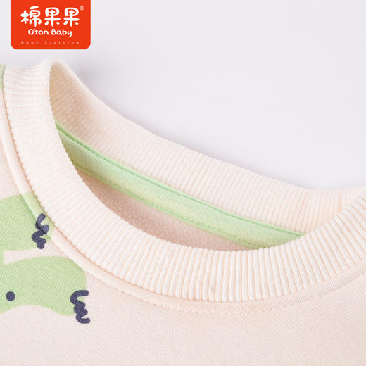 商场同款棉果果冬季男童保暖柔软亲肤加绒圆领套头卫衣时尚拼色M412180422714 商品图2