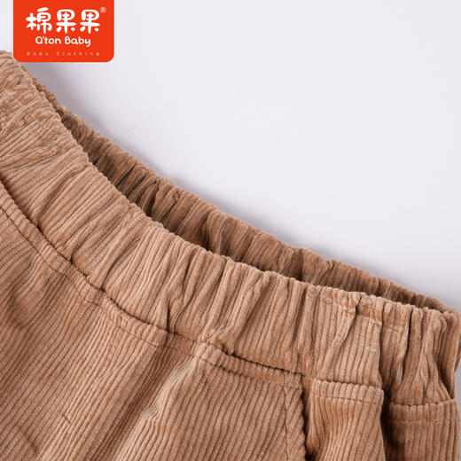商场同款棉果果冬季男童复古条绒裤时尚百搭加绒抽条针织长裤M412200822724 商品图4