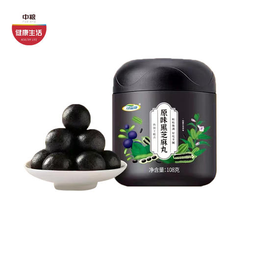 可益康黑芝麻丸  五重黑营养 添加益生元 粉糯喷香不油腻 108g/罐 商品图0