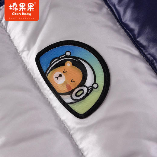 商场同款棉果果冬季保暖压风一件过冬男童拼色长款羽绒服大朵绒M412102922702 商品图2