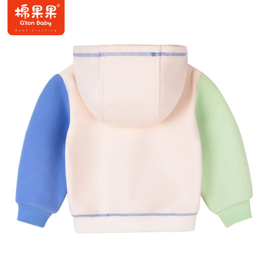 商场同款棉果果冬季男童拼色撞色时尚加绒连帽套头卫衣M412182422712 商品图5