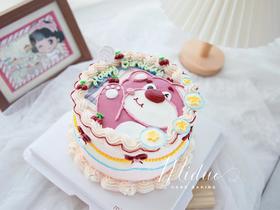 女孩款 Toy Story玩具总动员草莓熊 粉色 童真 少女心 手绘蛋糕