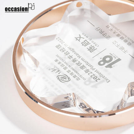 新款金属奖杯定制定做亚克力水晶五角星创意优秀销售金银团体奖牌 商品图3