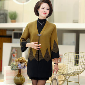 STY81918秋装装时尚风衣高贵毛衣外套