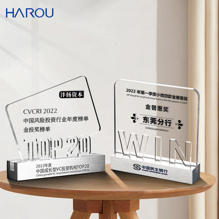 亚克力铝合金奖杯定制金属奖牌定做数字英文logo荣誉颁奖商务合作 商品图1