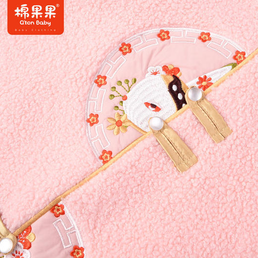 商场同款棉果果冬季女童连衣裙刺绣款中国风毛绒背心裙M422702422640 商品图5