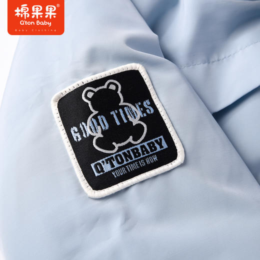 商场同款棉果果秋季男童连帽大朵绒小清新假两件中长款羽绒服M412102922699 商品图1