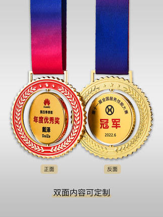 金属奖牌定制蓝球冠军挂牌2022儿童马拉松比赛奖章五角星勋章定做 商品图3