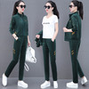 秋季金丝绒套装，新款春秋妈妈时尚跑步宽松立领运动服三件套TR-68861 商品缩略图3